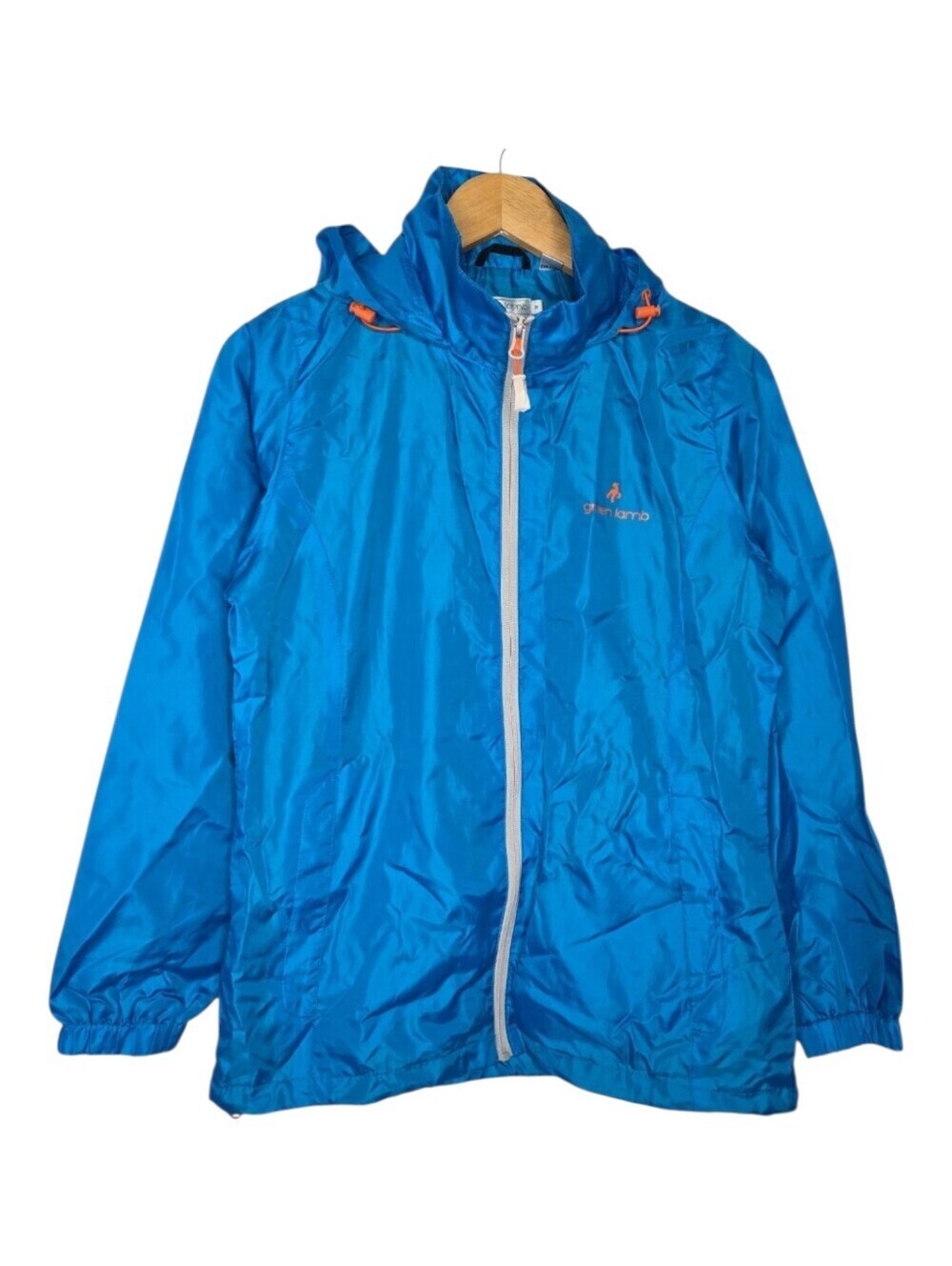 Green Lamb Womens Blue Full Zip Windbreaker Golf Rain Jacket Medium